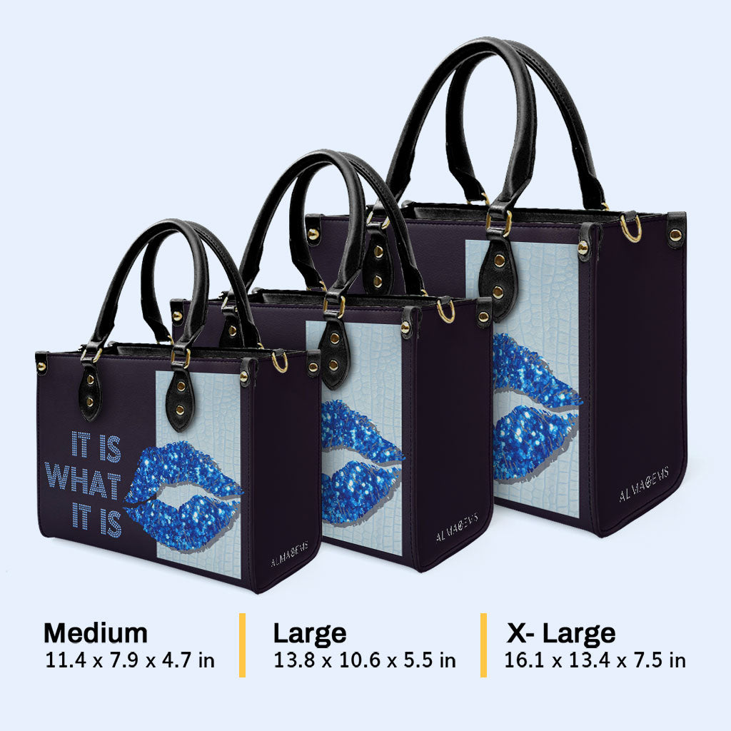 Es lo que es - Bolso de mano de cuero personalizado - DB33