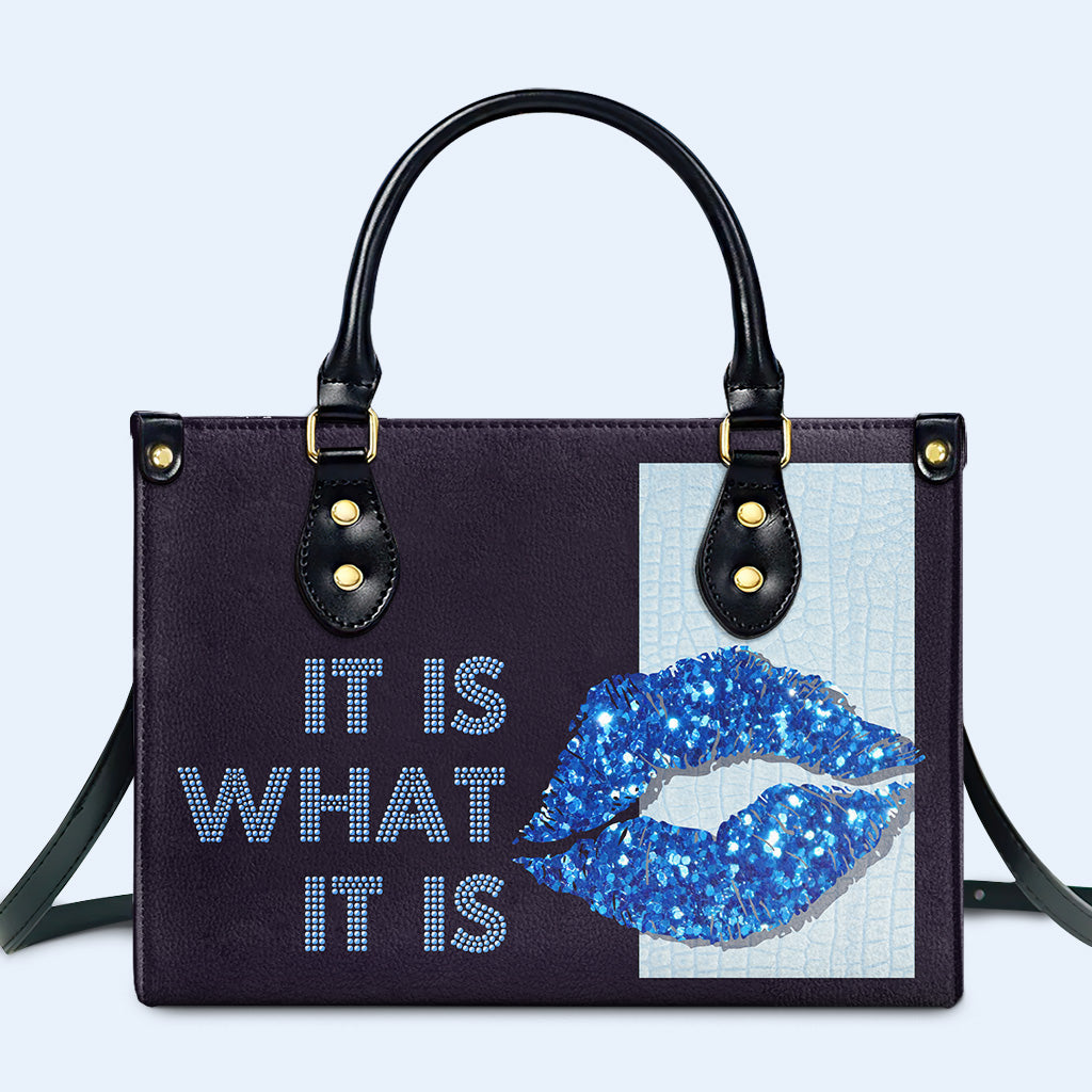 Es lo que es - Bolso de mano de cuero personalizado - DB33