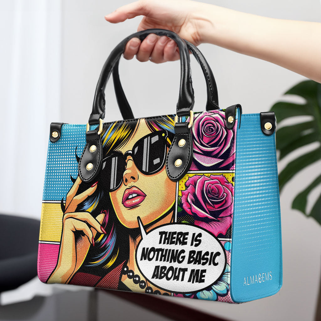 No hay nada básico en mí - Bolso de mano de cuero personalizado - DB35