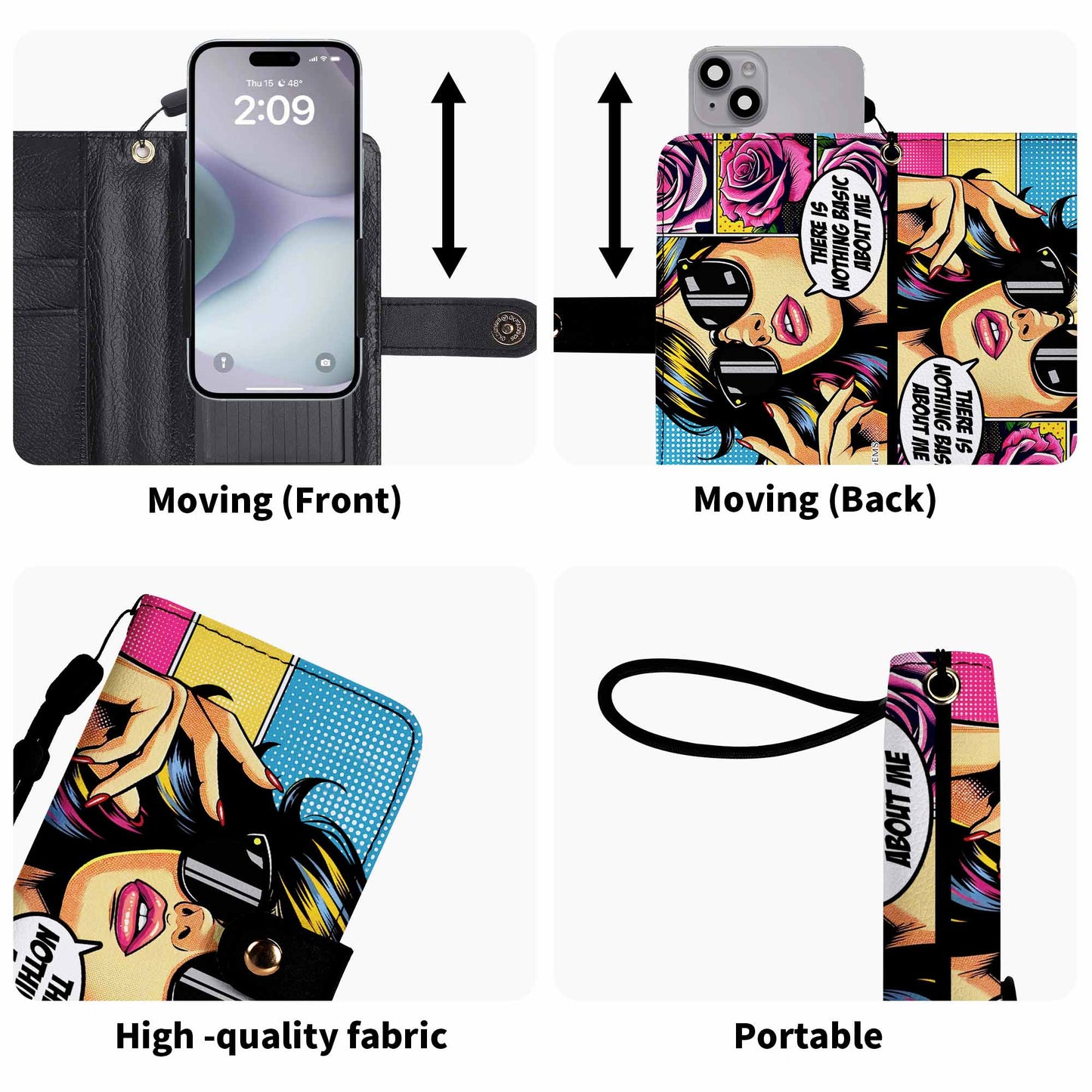 No hay nada básico en mí: billetera de cuero personalizada para teléfono - DB35PW
