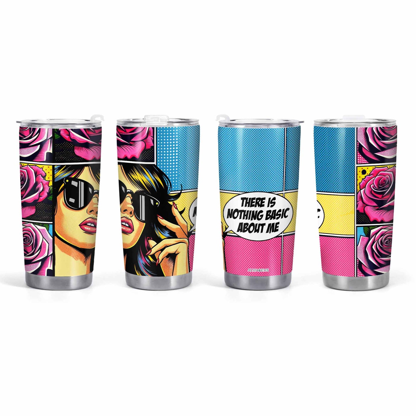 No hay nada básico en mí - Vaso de acero inoxidable personalizado de 20 oz y 30 oz - DB35TB