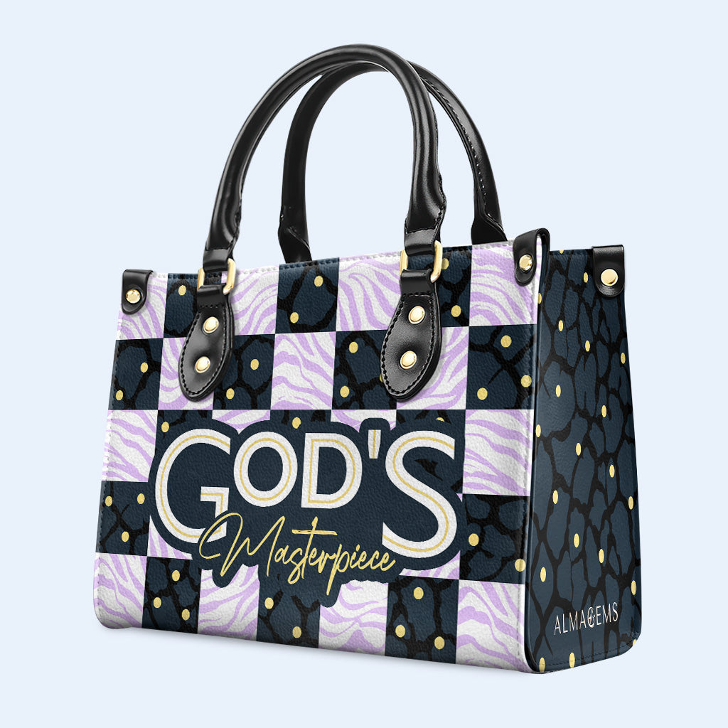 La obra maestra de Dios: bolso de mano de cuero personalizado - DB36