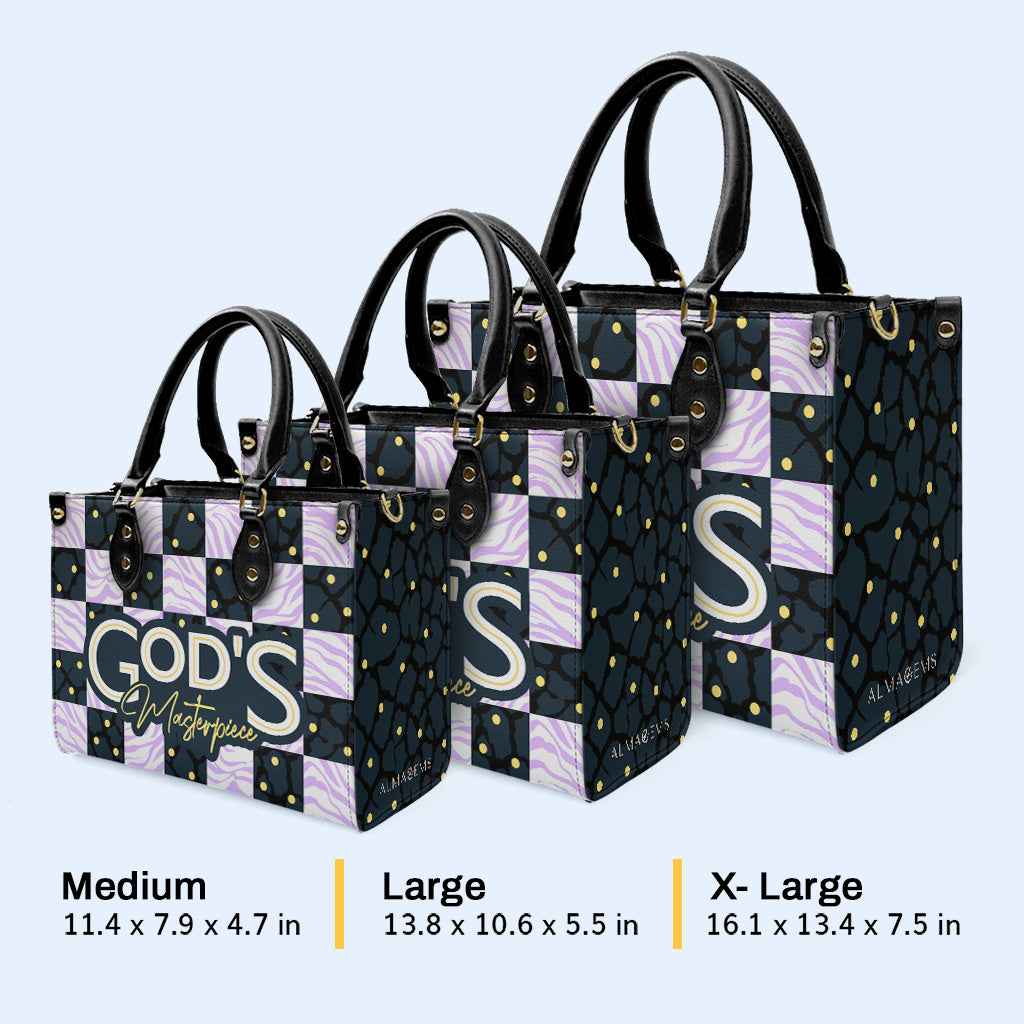 La obra maestra de Dios: bolso de mano de cuero personalizado - DB36