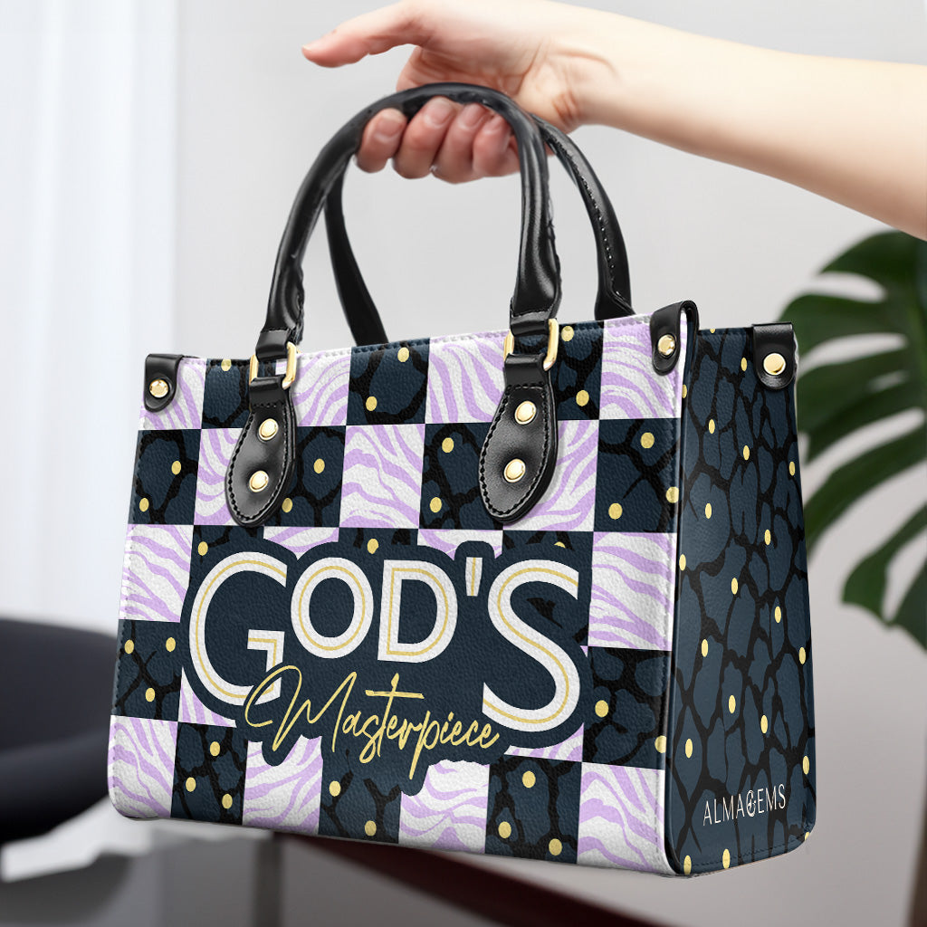 La obra maestra de Dios: bolso de mano de cuero personalizado - DB36
