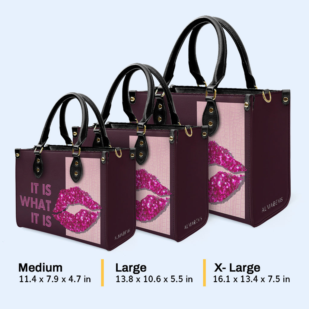 Es lo que es - Rosa - Bolso de mano de cuero personalizado - DB42
