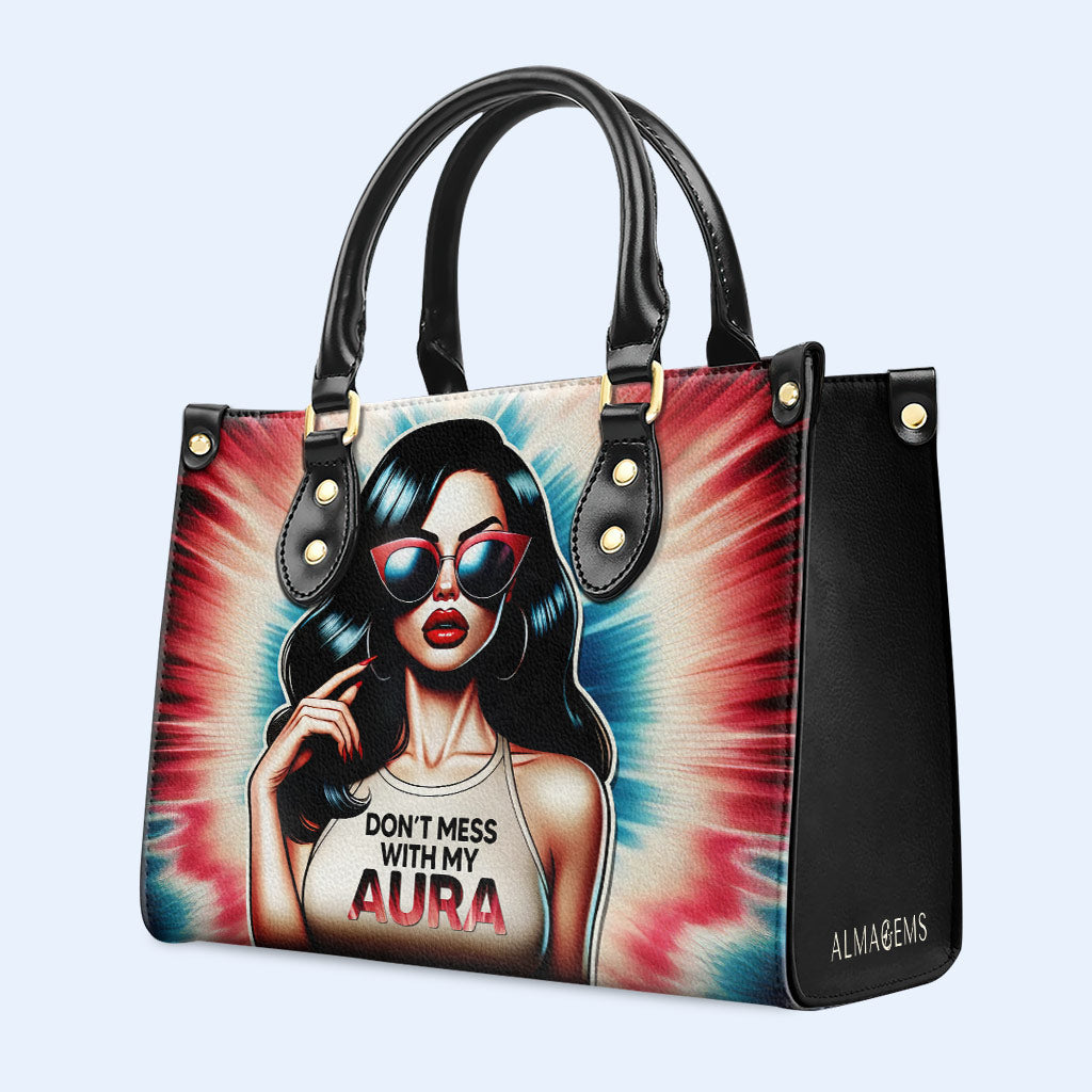 Ne touchez pas à mon aura ! Sac à main en cuir personnalisé - DB54