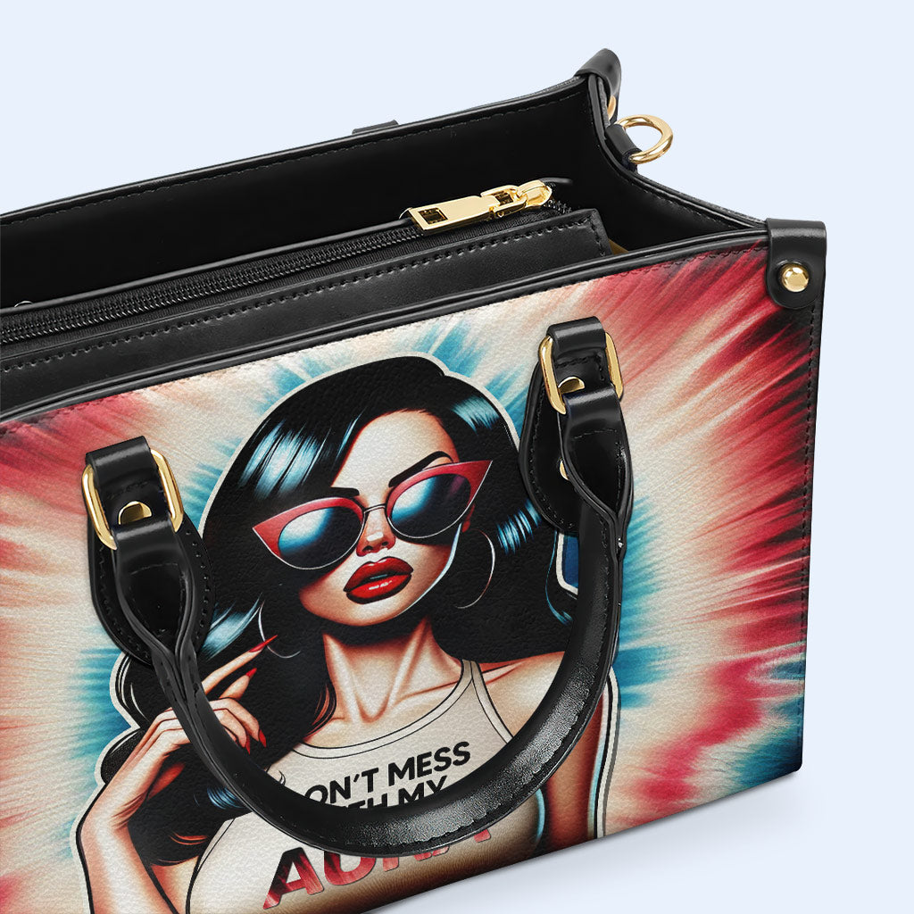 Ne touchez pas à mon aura ! Sac à main en cuir personnalisé - DB54