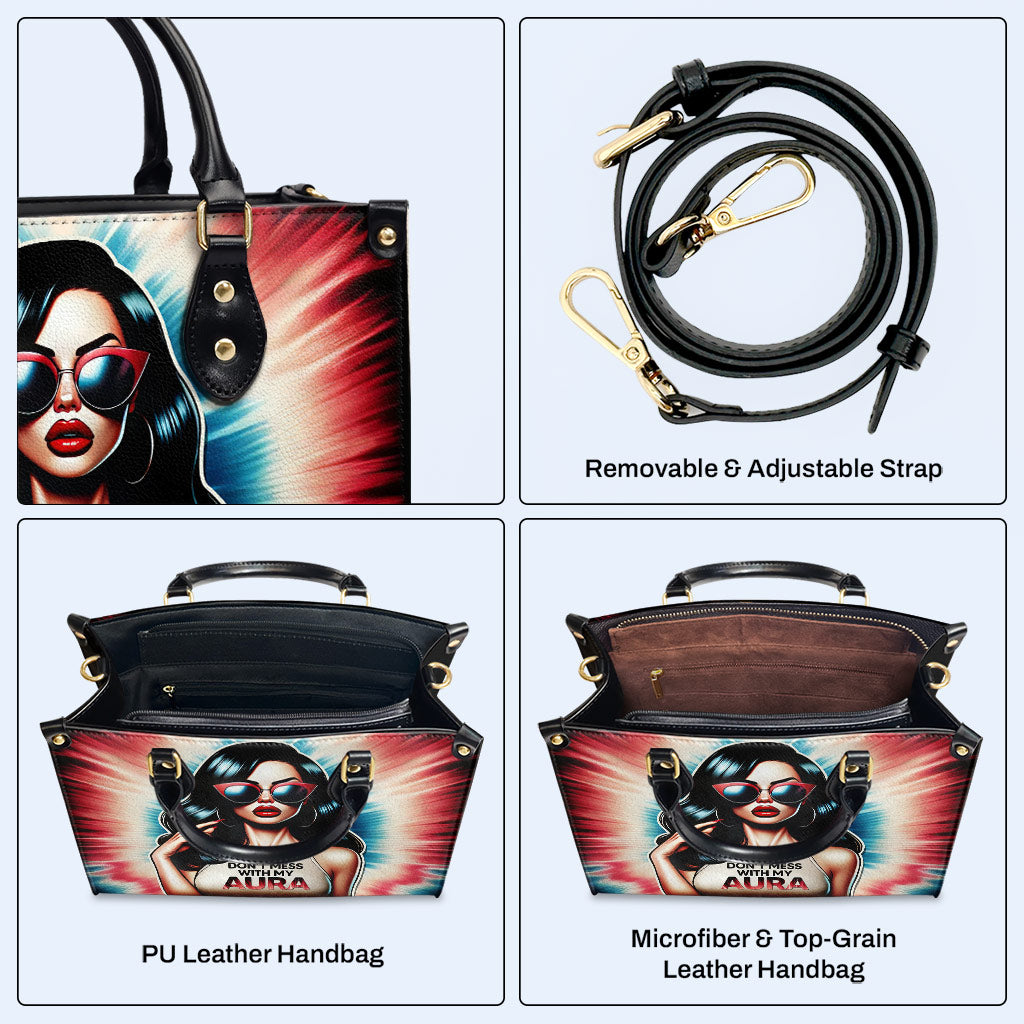Ne touchez pas à mon aura ! Sac à main en cuir personnalisé - DB54