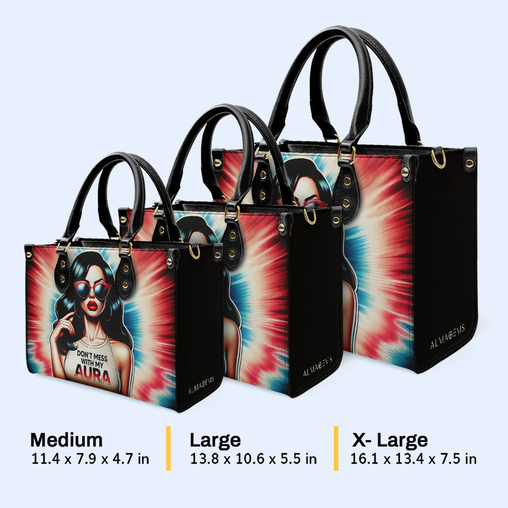 Ne touchez pas à mon aura ! Sac à main en cuir personnalisé - DB54