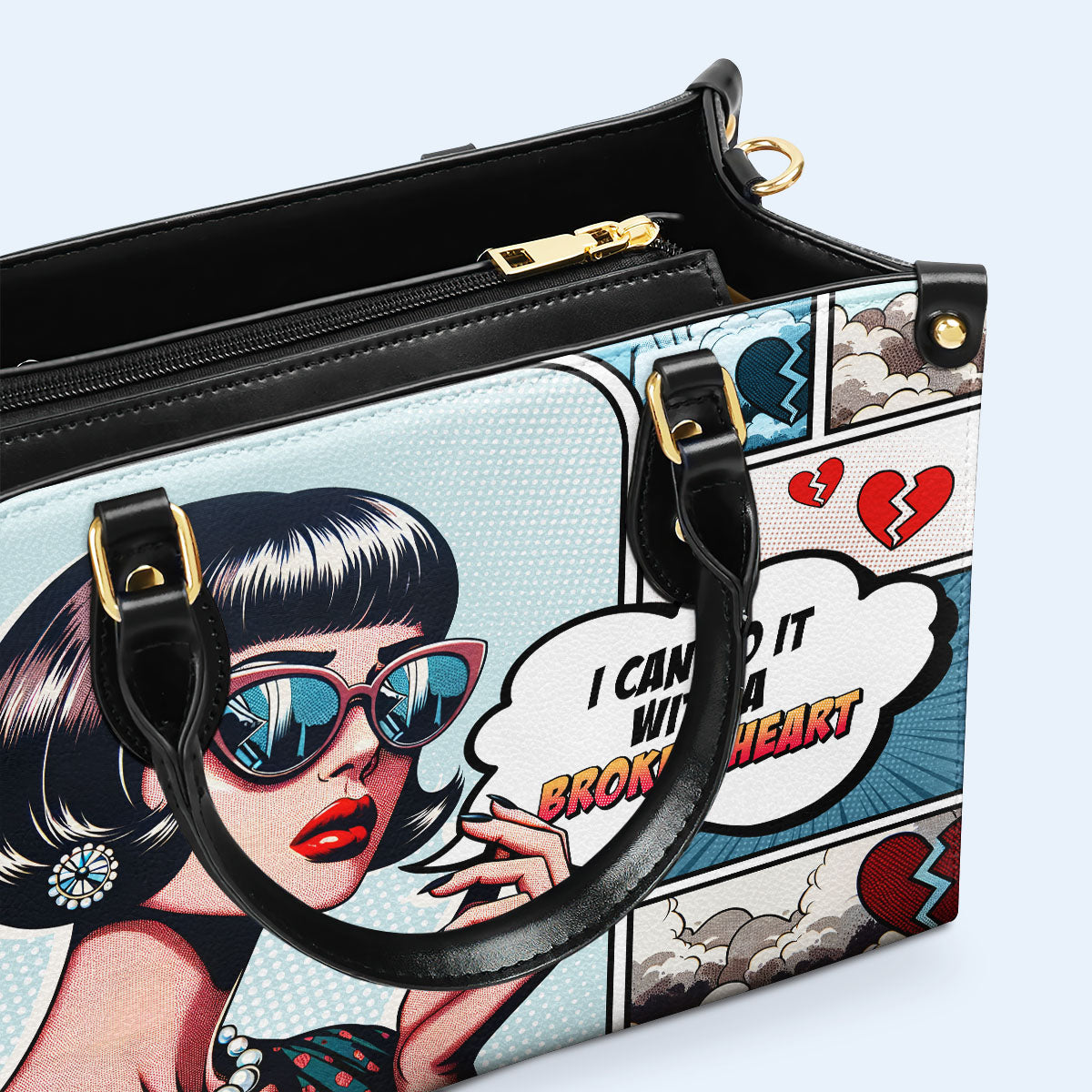 Je peux le faire avec un cœur brisé - Sac à main en cuir personnalisé - DB56