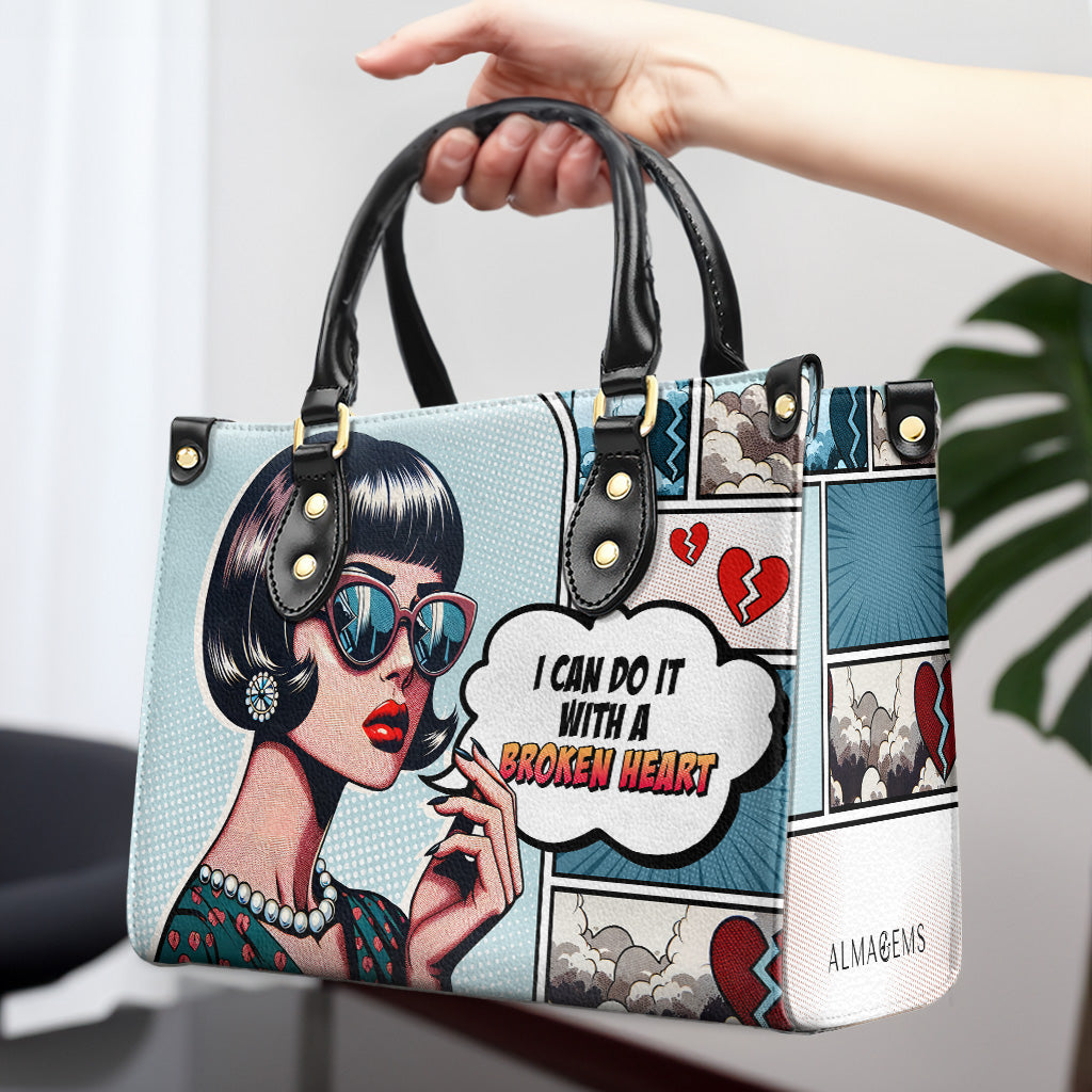 Je peux le faire avec un cœur brisé - Sac à main en cuir personnalisé - DB56