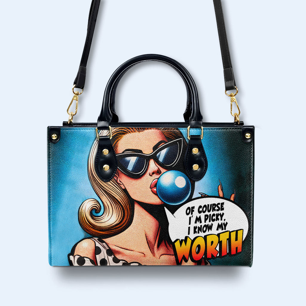 Conoce mi valor - Bolso de mano de cuero personalizado - DB58
