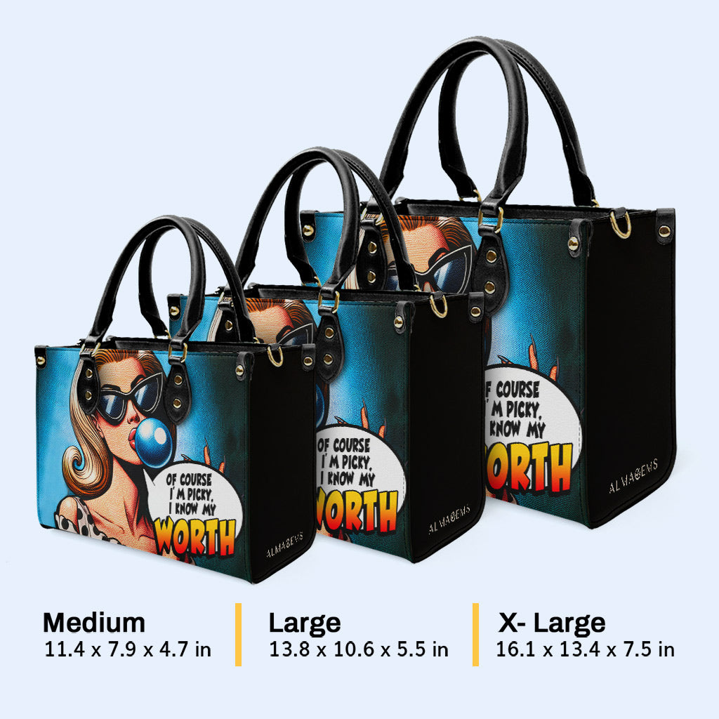 Conoce mi valor - Bolso de mano de cuero personalizado - DB58