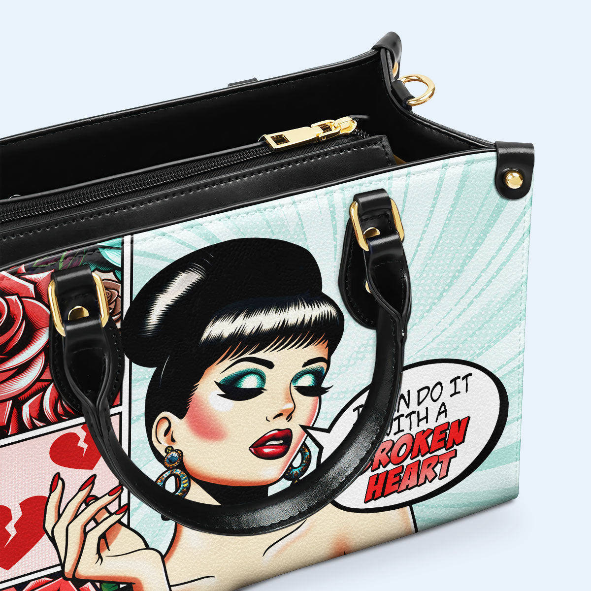Je peux le faire avec un cœur brisé - Sac à main en cuir personnalisé - DB59
