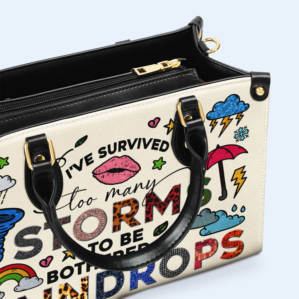 J'ai survécu à trop de tempêtes - Sac à main en cuir personnalisé - DB67