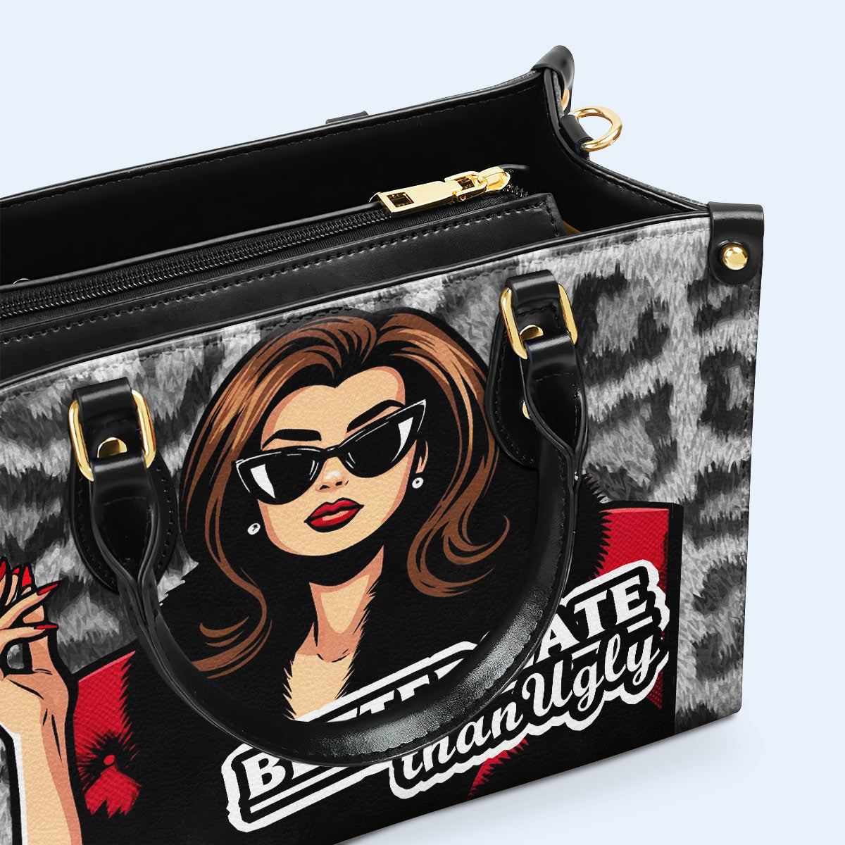 Mieux vaut tard que moche - Sac à main en cuir personnalisé - DB71