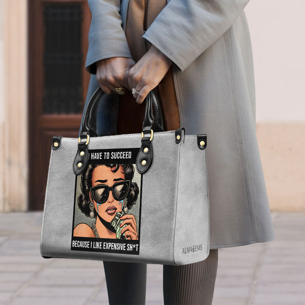 Tengo que triunfar porque me gustan las cosas caras - Bolso de piel personalizado - DB75