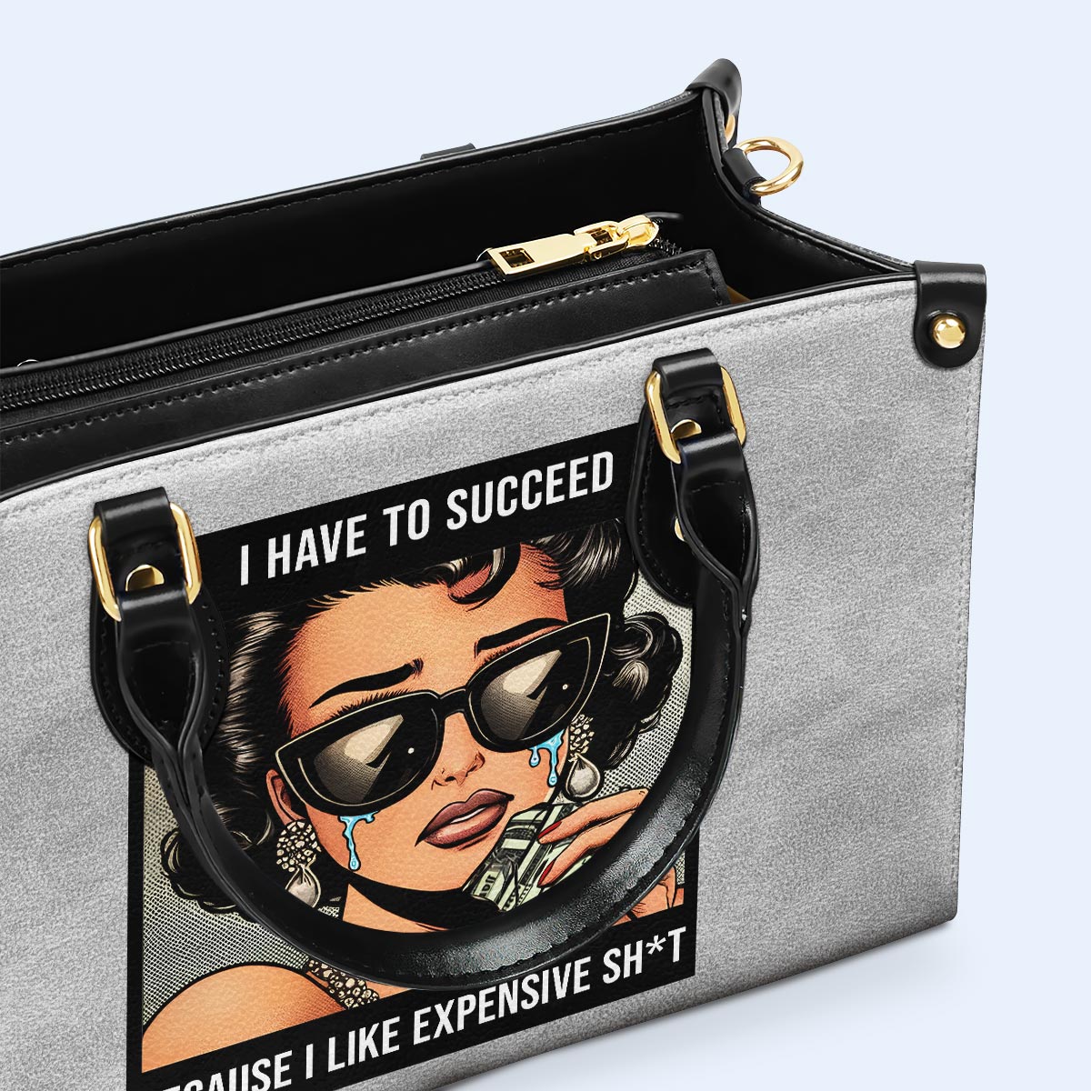 Tengo que triunfar porque me gustan las cosas caras - Bolso de piel personalizado - DB75