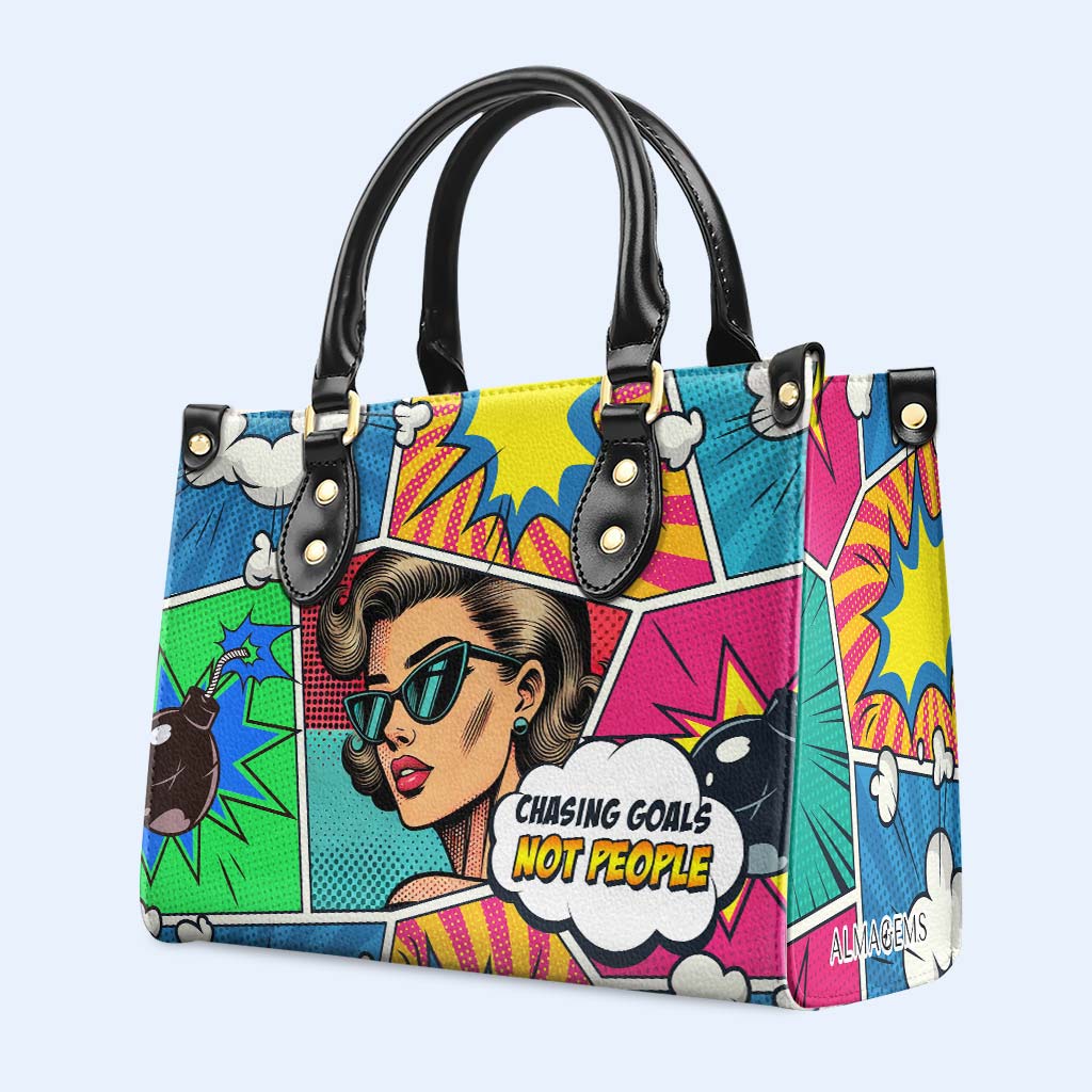 À la poursuite d'objectifs, pas de personnes - Sac à main en cuir personnalisé - DB81