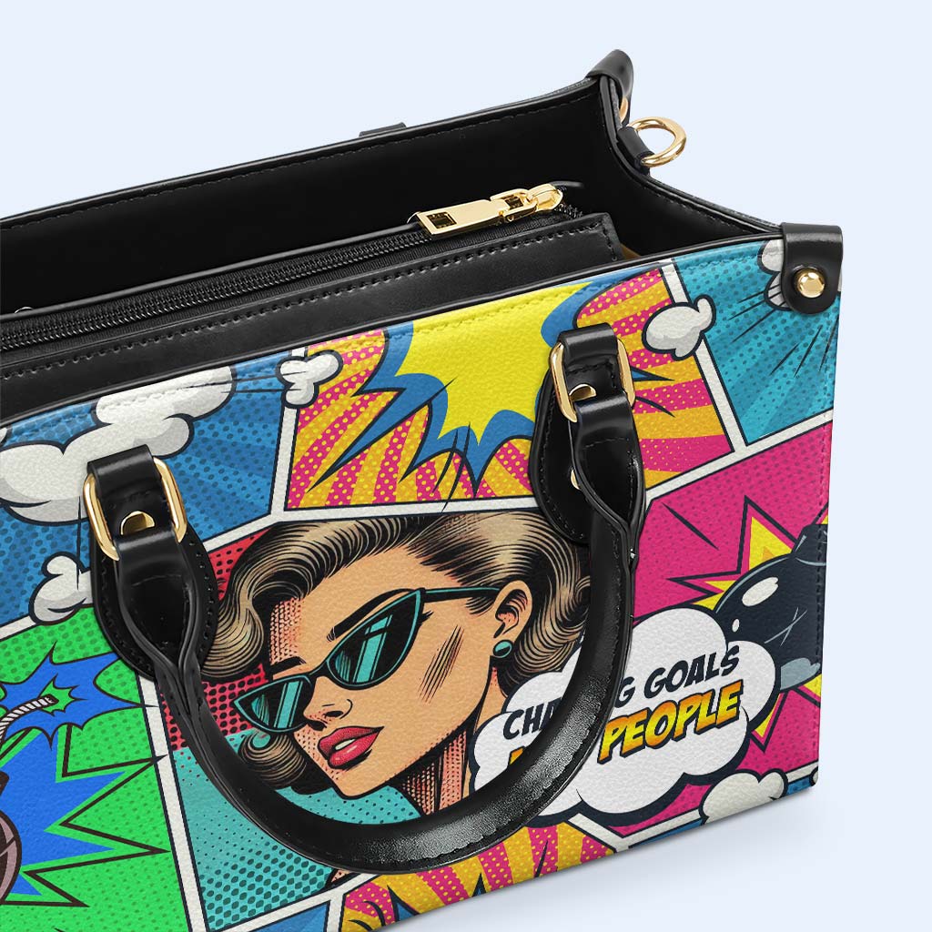 À la poursuite d'objectifs, pas de personnes - Sac à main en cuir personnalisé - DB81