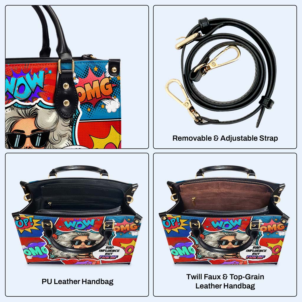 Mauvaise influence, mais super amusant ! - Sac à main en cuir personnalisé - DB87
