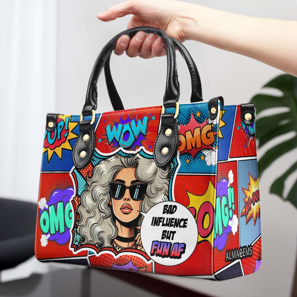 Mauvaise influence, mais super amusant ! - Sac à main en cuir personnalisé - DB87