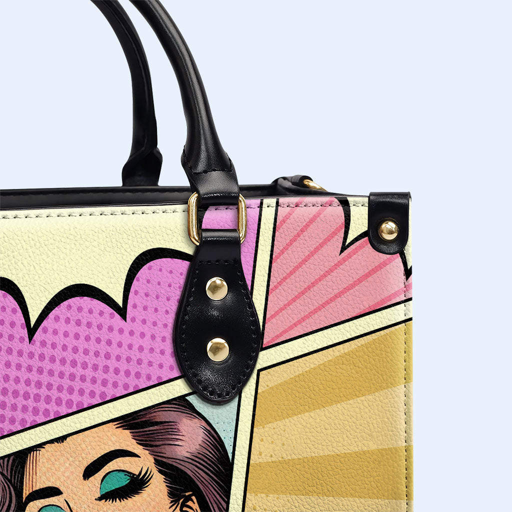 Si ma bouche ne le dit pas, mon visage le fera certainement - Sac à main en cuir personnalisé - DB88