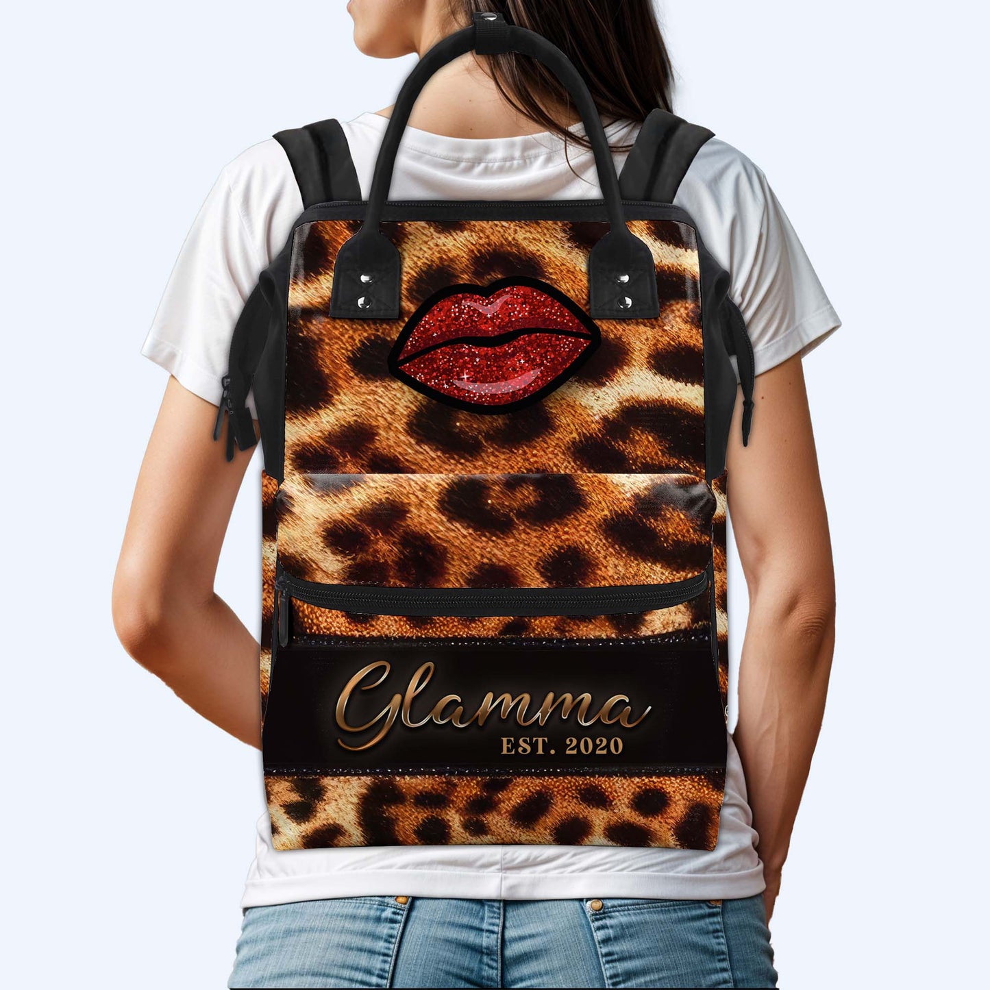 Glamma - Sac à dos de voyage personnalisé en forme de bec de canard - DG007_DKB