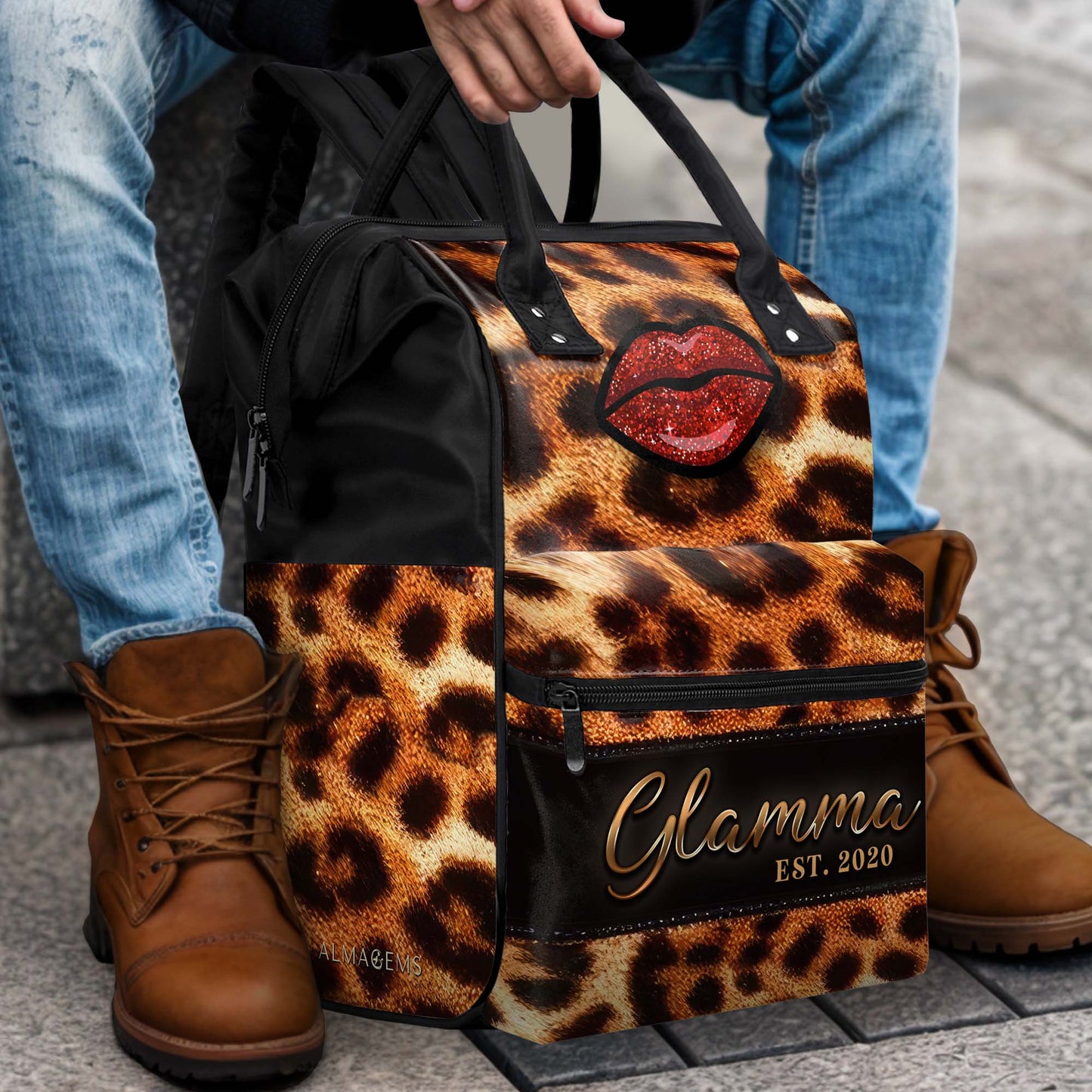 Glamma - Sac à dos de voyage personnalisé en forme de bec de canard - DG007_DKB