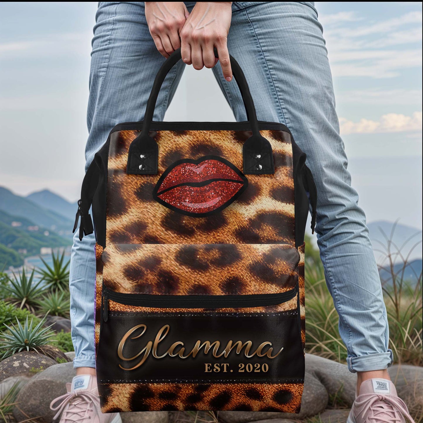 Glamma - Sac à dos de voyage personnalisé en forme de bec de canard - DG007_DKB