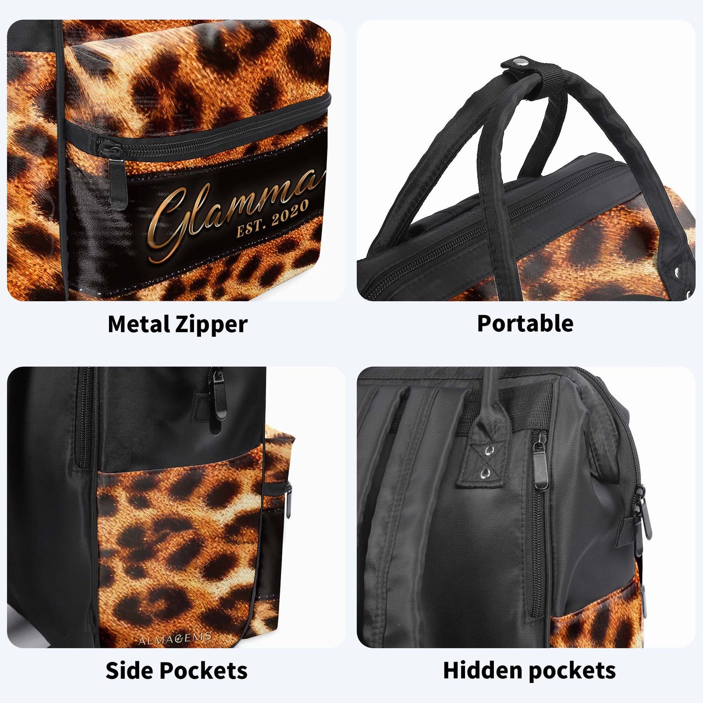 Glamma - Sac à dos de voyage personnalisé en forme de bec de canard - DG007_DKB