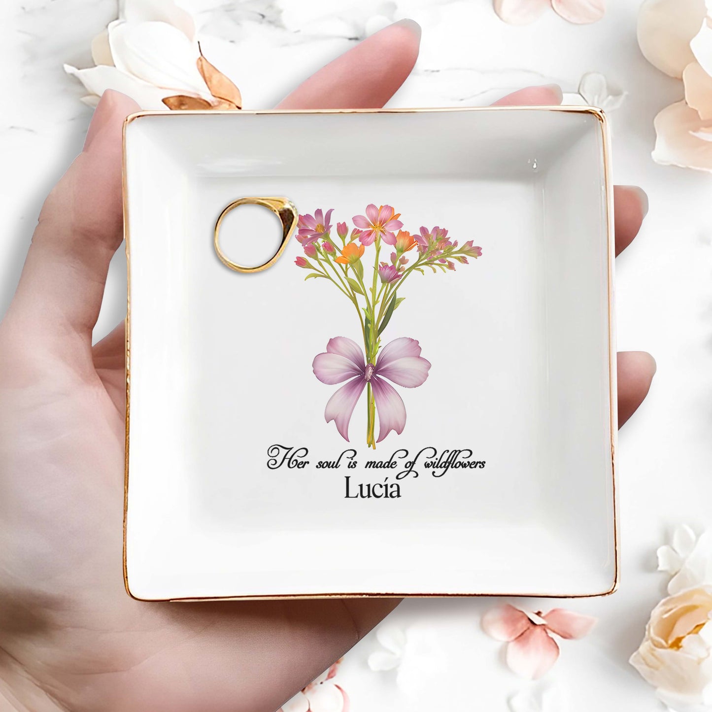 Fleurs sauvages - Plat à bijoux personnalisé - DG008_SCRD
