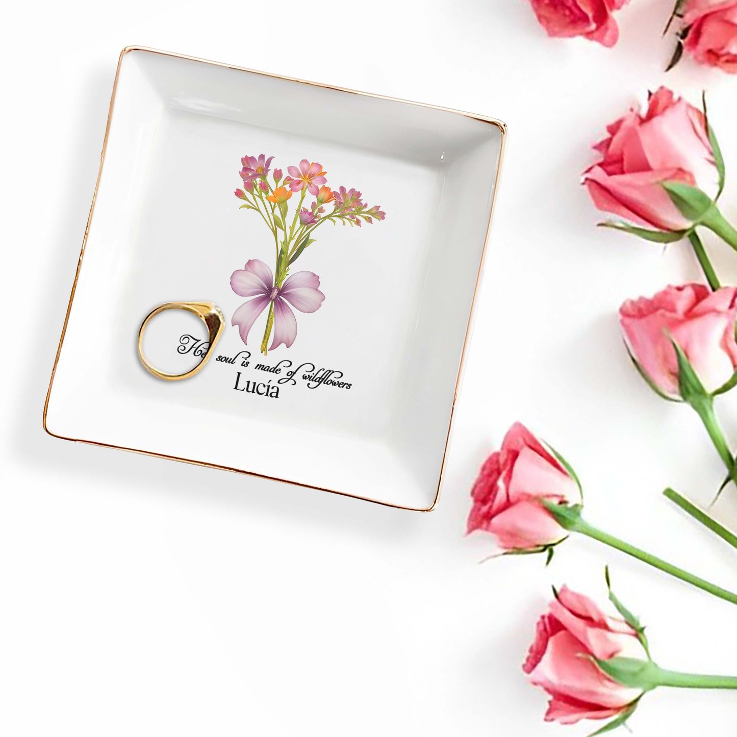 Fleurs sauvages - Plat à bijoux personnalisé - DG008_SCRD