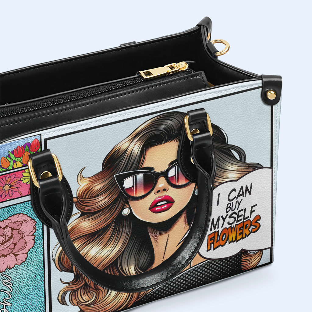 Je peux m'acheter des fleurs - Sac à main en cuir personnalisé spécial - DG022_HB