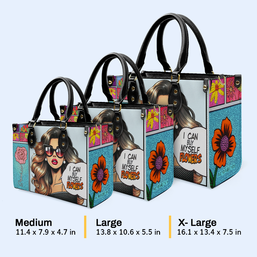 Je peux m'acheter des fleurs - Sac à main en cuir personnalisé spécial - DG022_HB