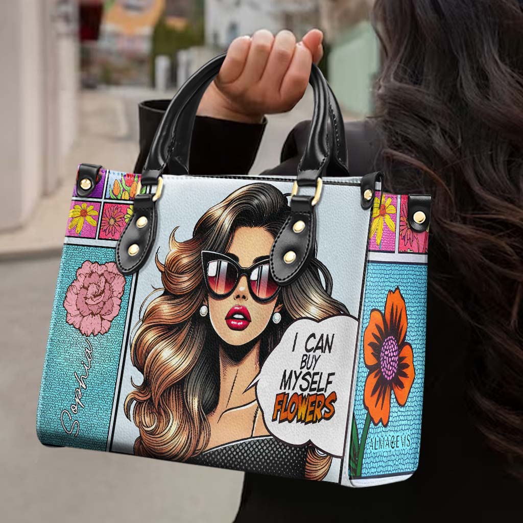 Je peux m'acheter des fleurs - Sac à main en cuir personnalisé spécial - DG022_HB