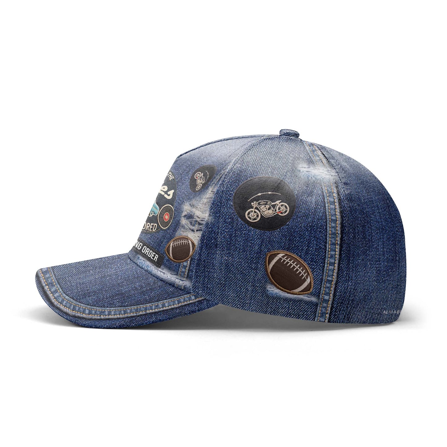 Gorra de béisbol personalizada con estampado completo, fabricada en el original, sin restaurar, con algunas piezas aún en su interior - DG025_BAC