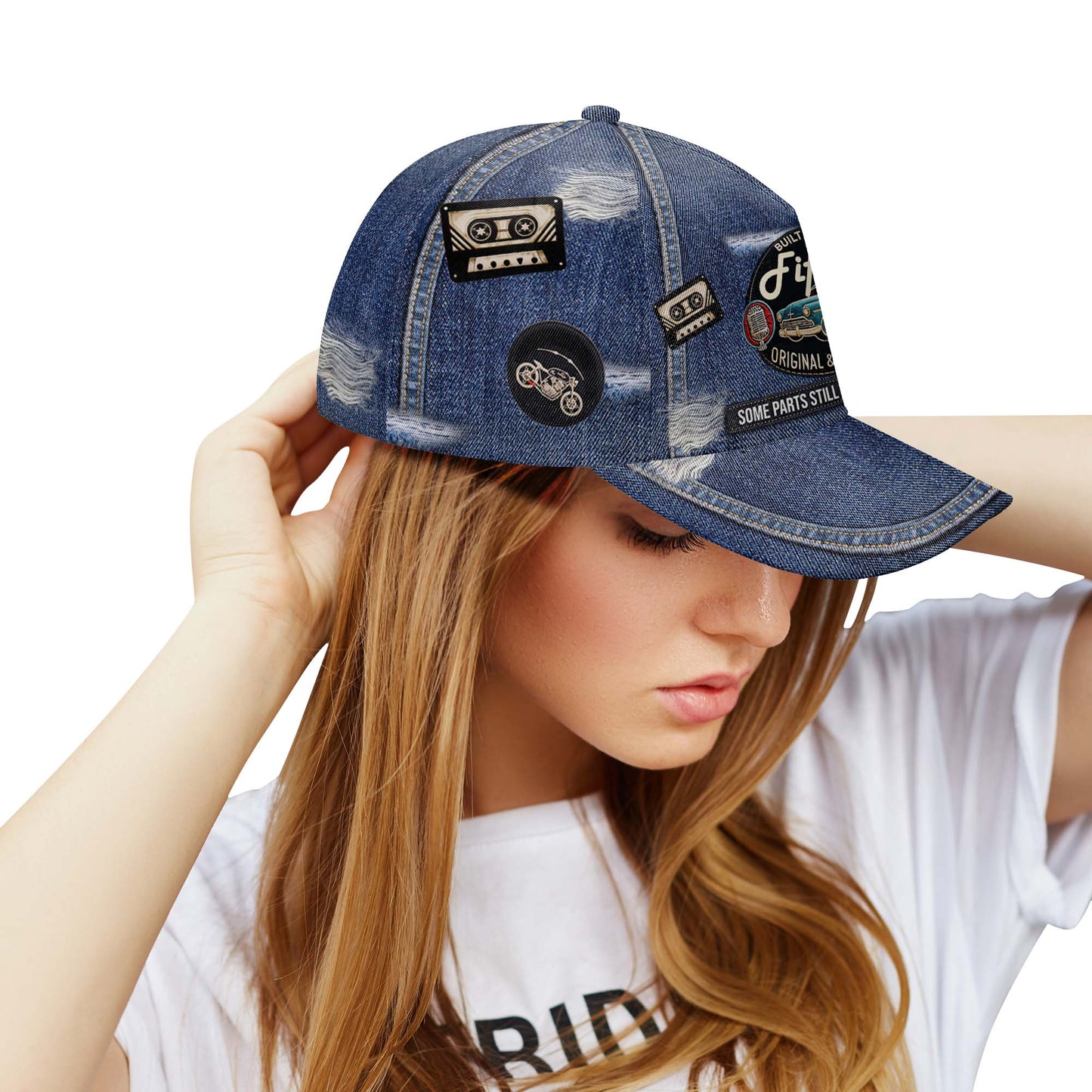 Gorra de béisbol personalizada con estampado completo, fabricada en el original, sin restaurar, con algunas piezas aún en su interior - DG025_BAC