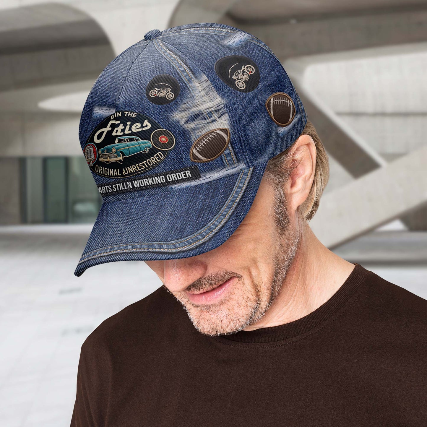 Gorra de béisbol personalizada con estampado completo, fabricada en el original, sin restaurar, con algunas piezas aún en su interior - DG025_BAC