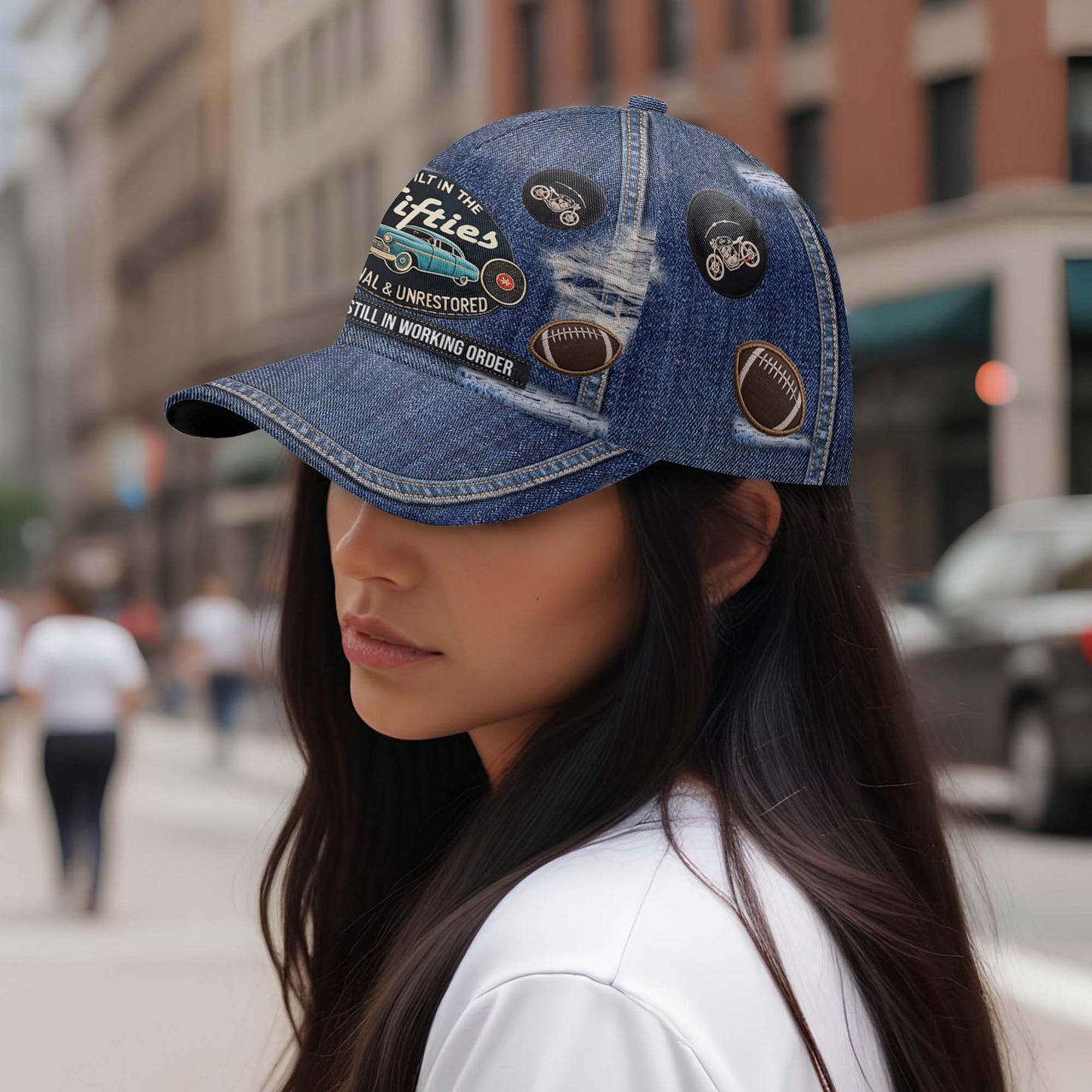 Gorra de béisbol personalizada con estampado completo, fabricada en el original, sin restaurar, con algunas piezas aún en su interior - DG025_BAC