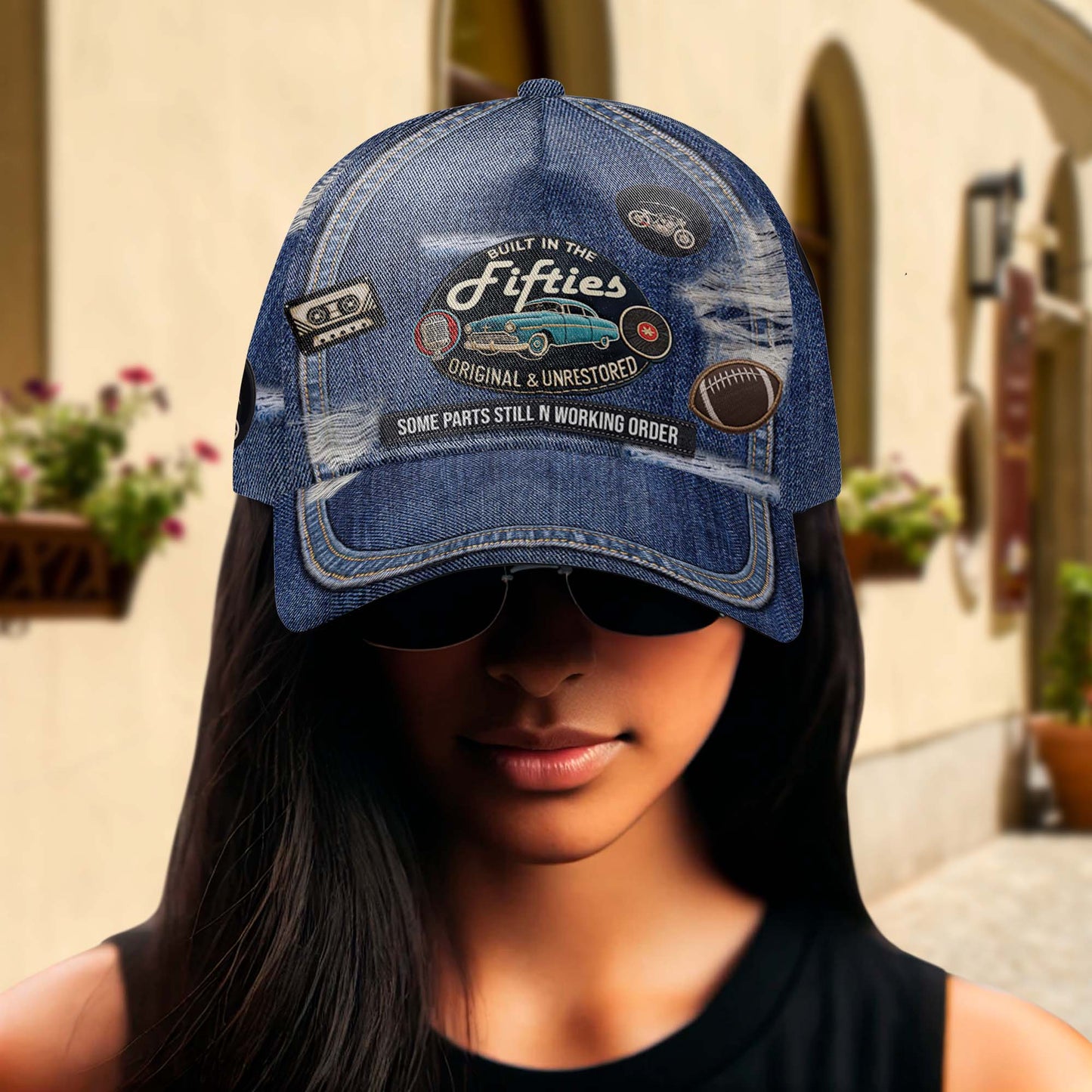 Gorra de béisbol personalizada con estampado completo, fabricada en el original, sin restaurar, con algunas piezas aún en su interior - DG025_BAC