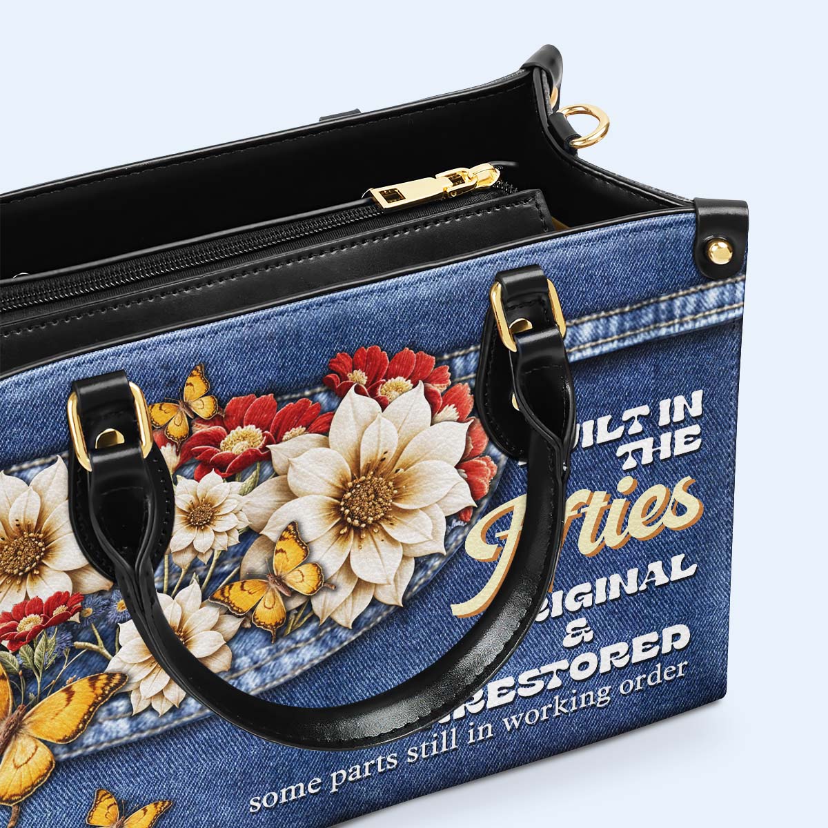 Sac à main en cuir personnalisé, d'origine non restaurée, avec quelques pièces encore présentes - DG025_HB
