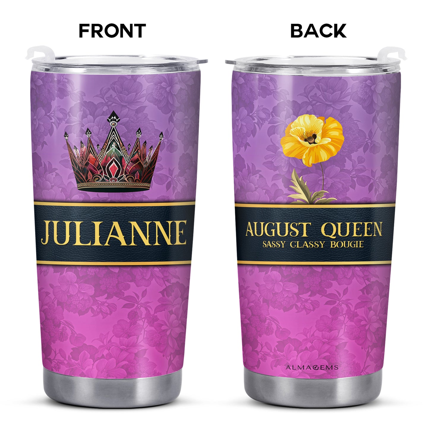 Birth Month Flower - Personalized Custom Stainless Steel Tumbler 20oz 30oz - DG028_TB