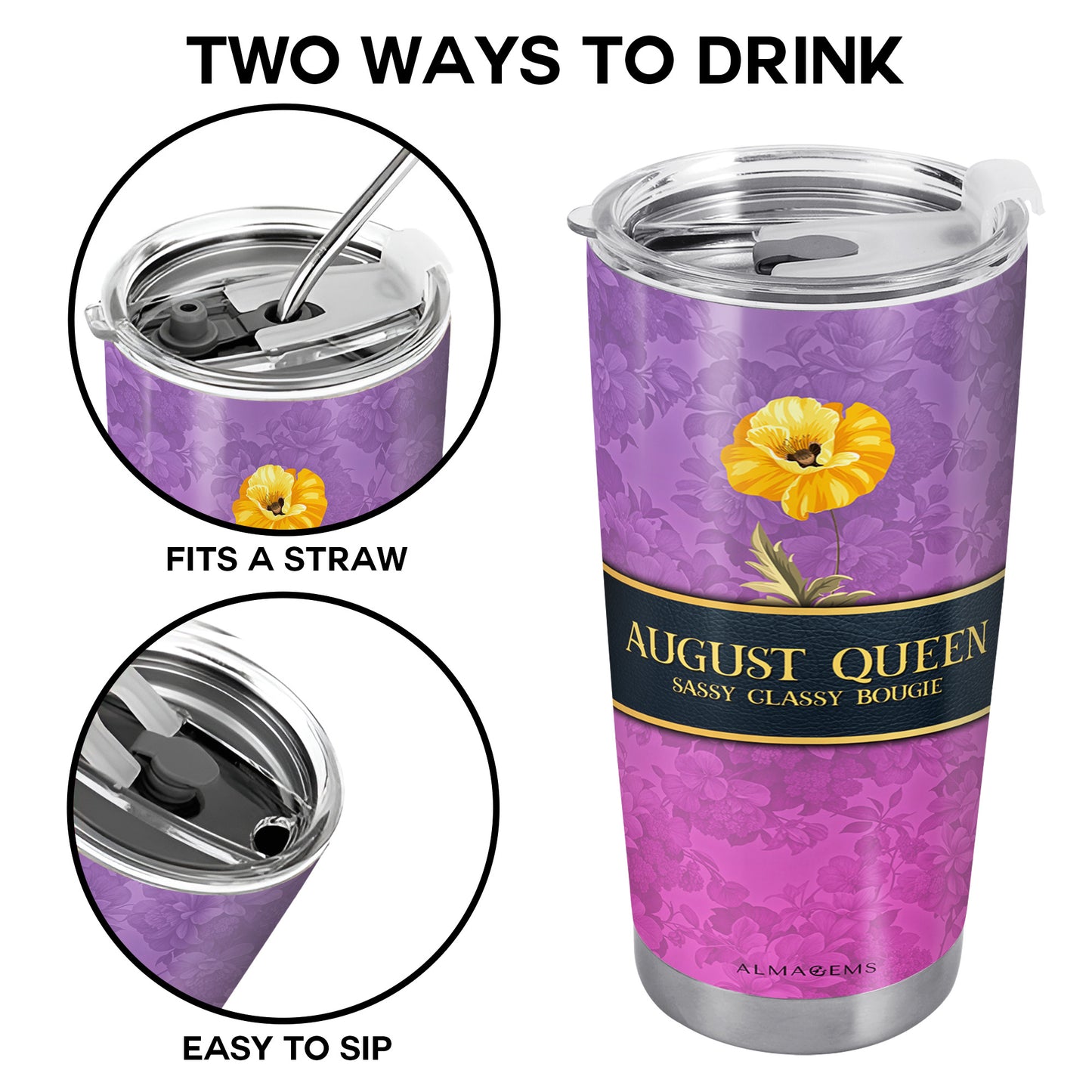 Birth Month Flower - Personalized Custom Stainless Steel Tumbler 20oz 30oz - DG028_TB