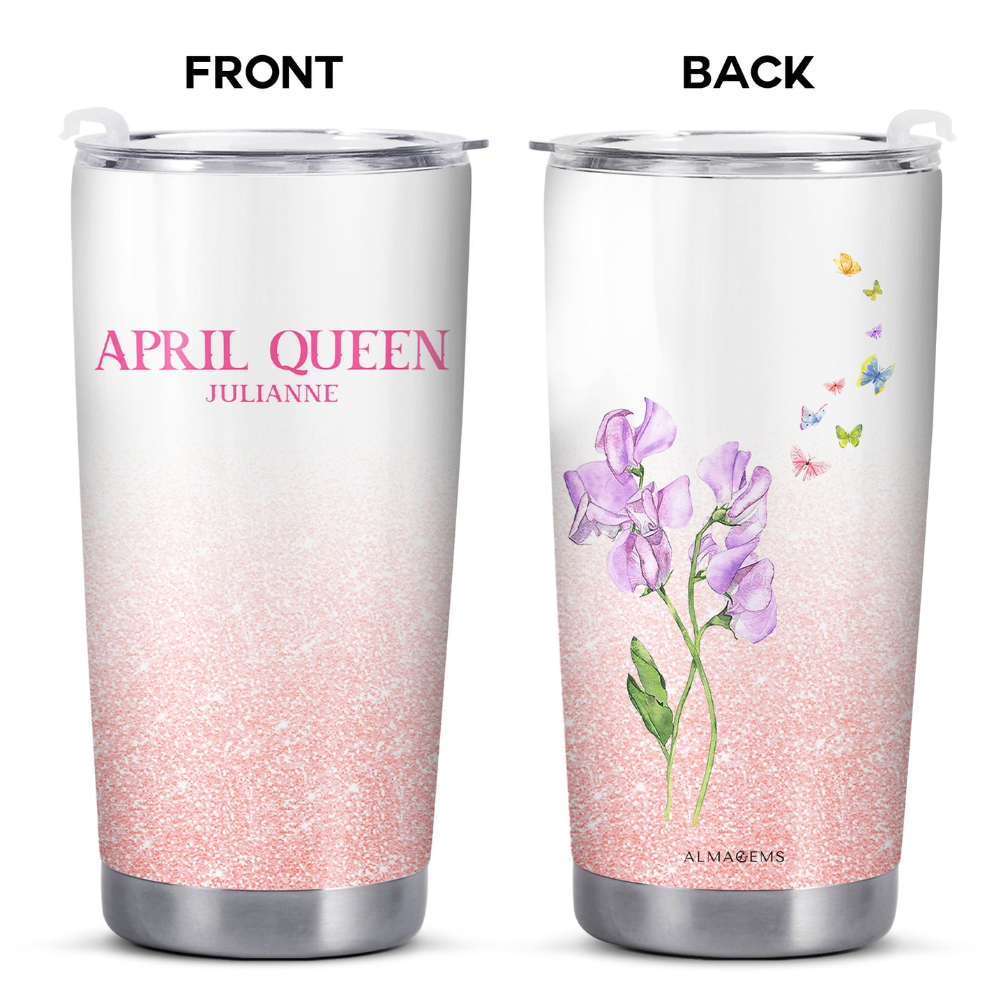 Birth Month Flower - Personalized Custom Stainless Steel Tumbler 20oz 30oz - DG031_TB