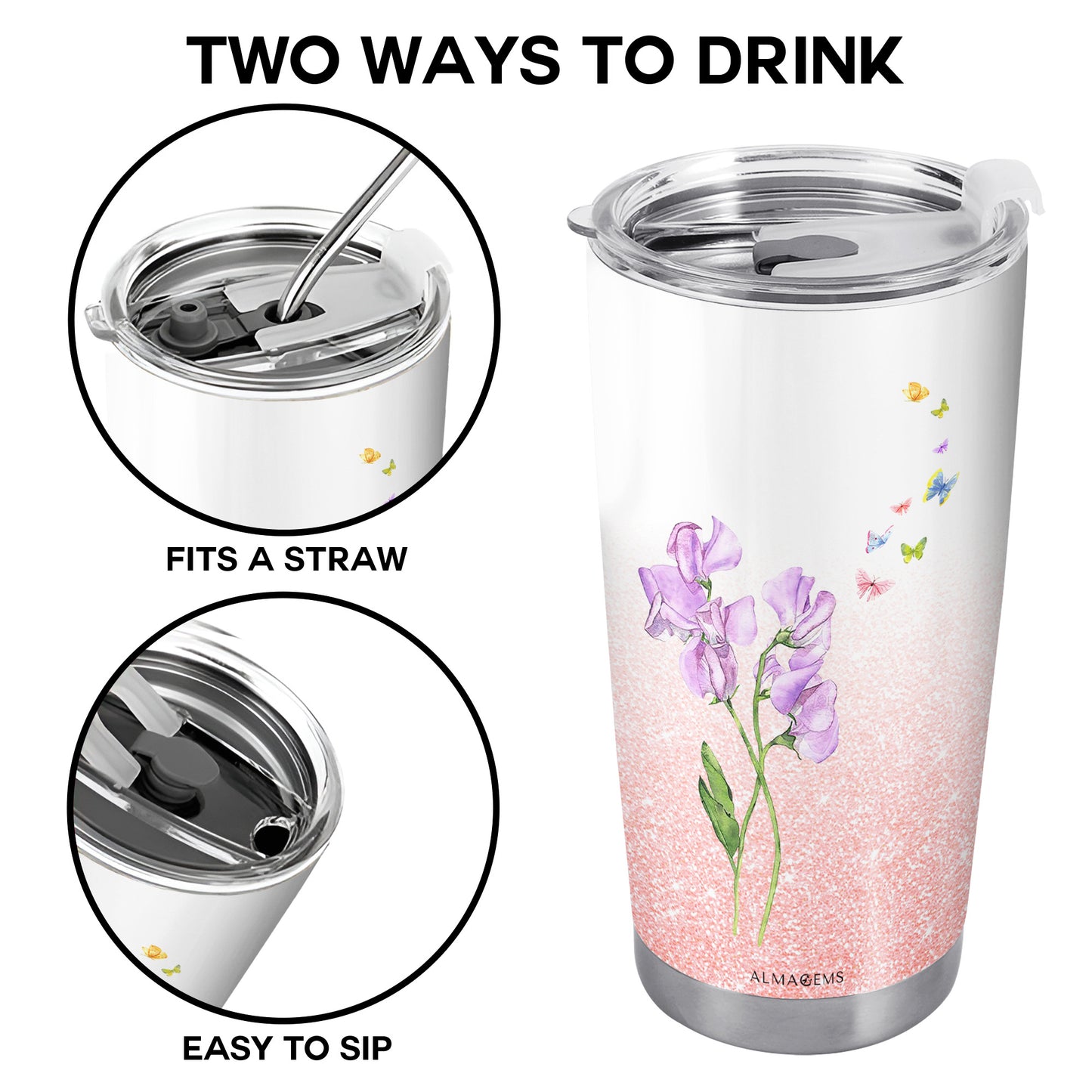 Birth Month Flower - Personalized Custom Stainless Steel Tumbler 20oz 30oz - DG031_TB