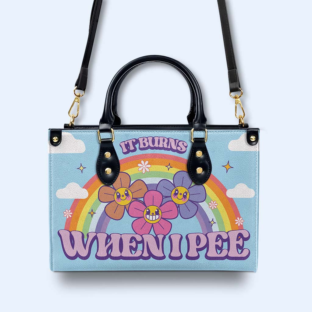 Ça brûle quand je fais pipi - Sac à main en cuir personnalisé - DG045_HB