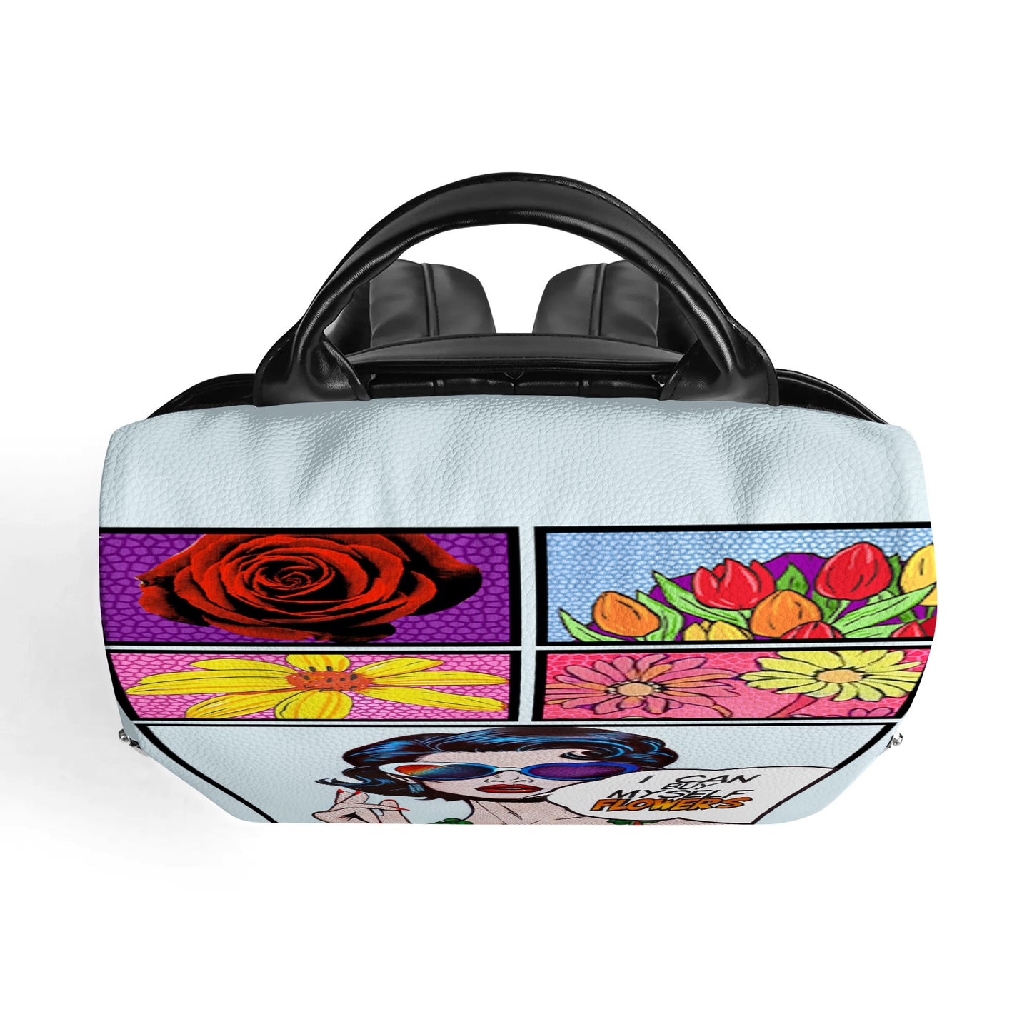 Je peux m'acheter des fleurs - Sac à dos en cuir personnalisé - DG049_BP