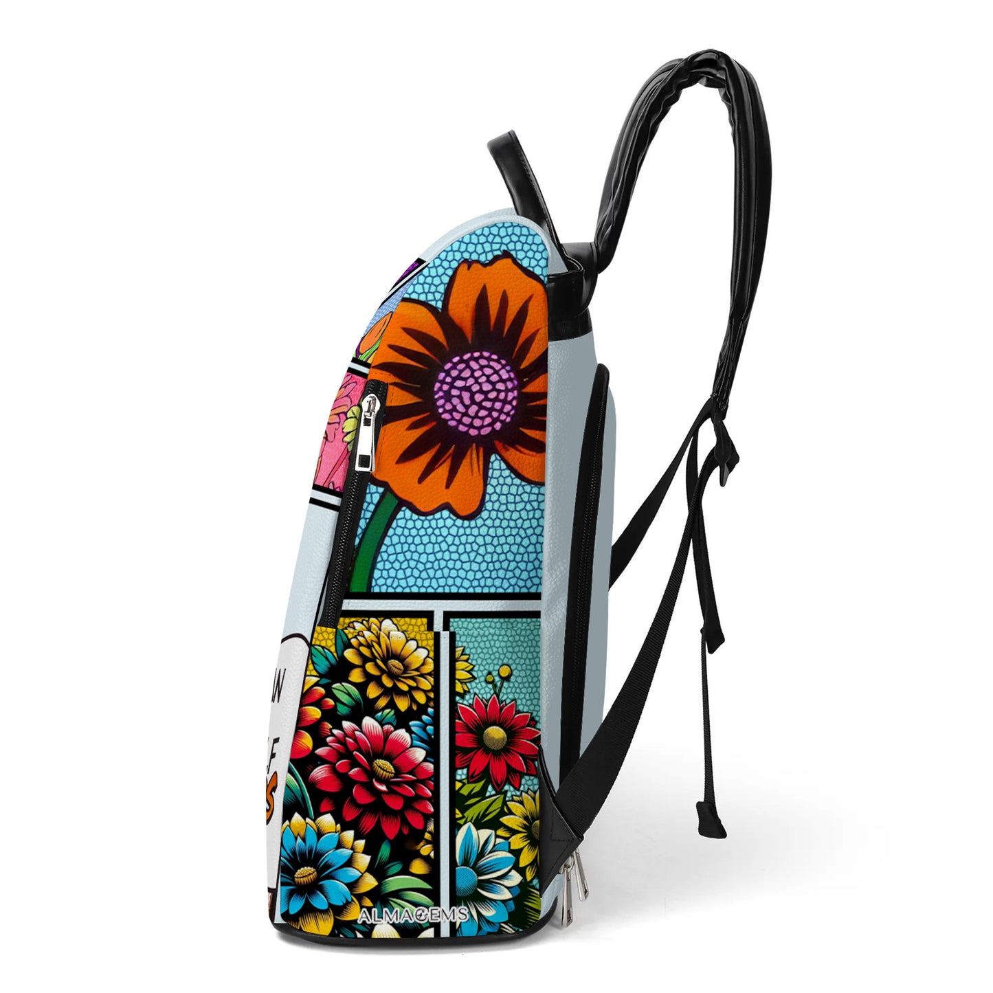 Je peux m'acheter des fleurs - Sac à dos en cuir personnalisé - DG049_BP