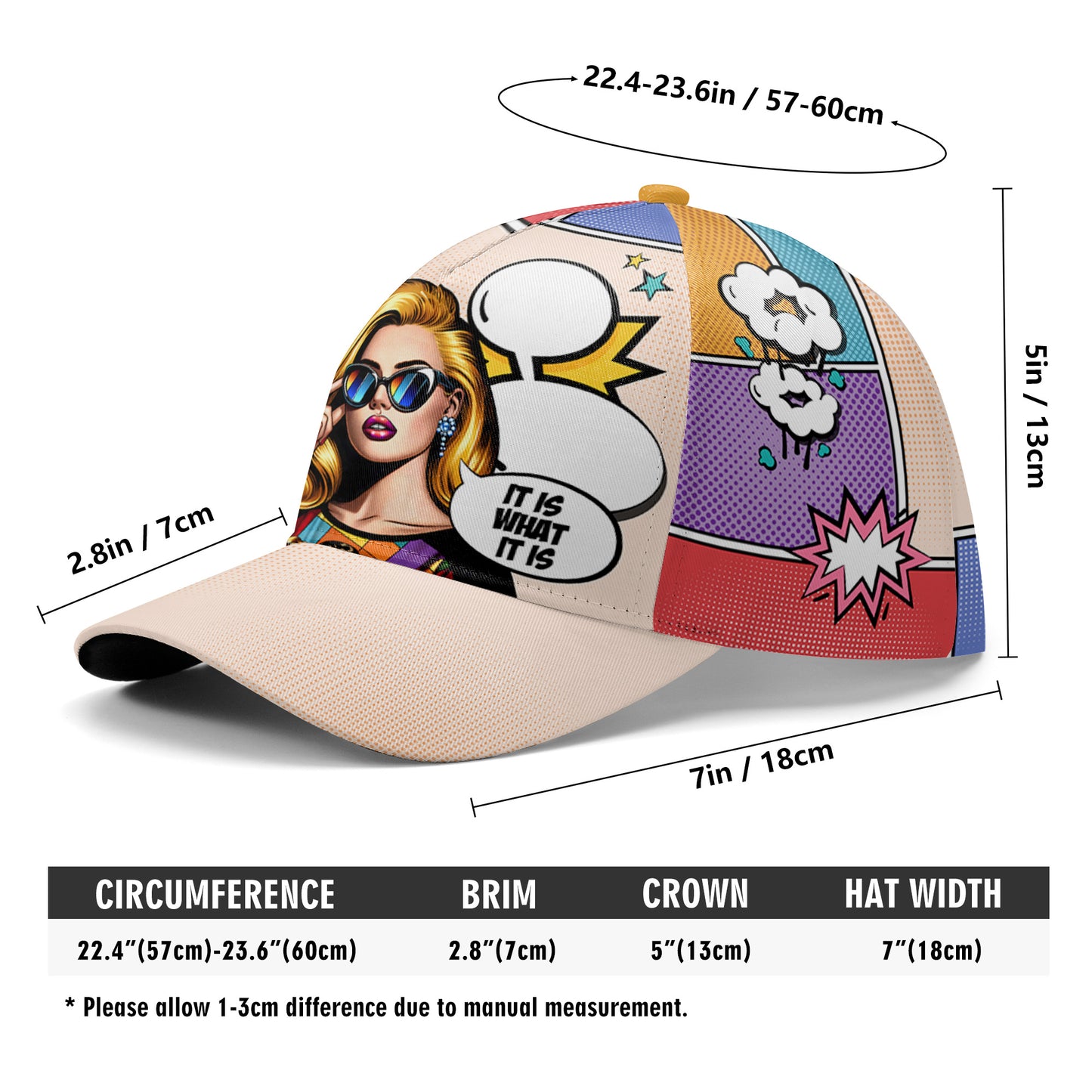 C'est ce que c'est - Casquette de baseball personnalisée, imprimé intégral - DG050_BAC